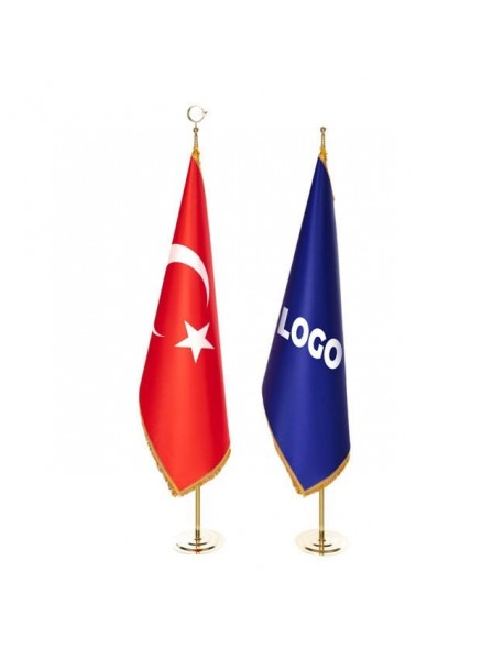 Mb 1219 Sarı Kaplama Direkli Saçaklı Makam Bayrak Mb 1219 Sarı Kaplama Direkli Saçaklı Makam Bayrak