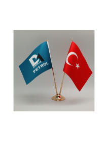 Mb 1203 Sarı Kaplama İkili Masa Bayrağı