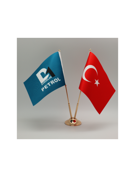 Mb 1203 Sarı Kaplama İkili Masa Bayrağı