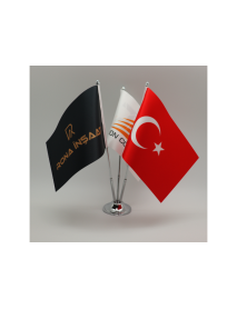 Mb 1204 Krom Direkli Üçlü Masa Bayrak