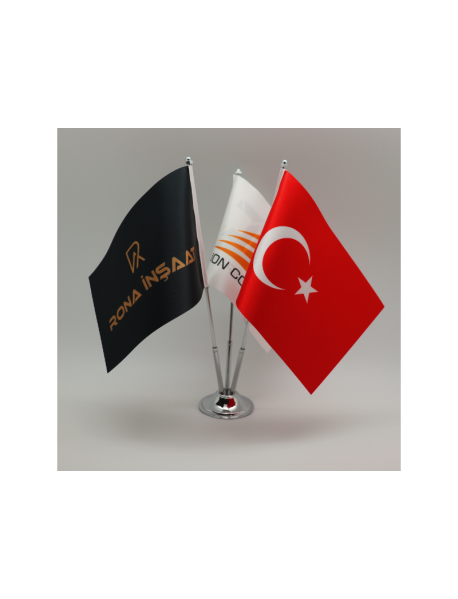 Mb 1204 Krom Direkli Üçlü Masa Bayrak