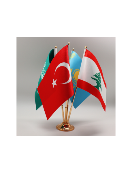 Mb 1207 Sarı Kaplama Dörtlü Masa Bayrağı