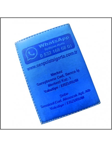0003 TERMO DERİ RUHSAT KABI (SÜNGERLİ) MAVİ