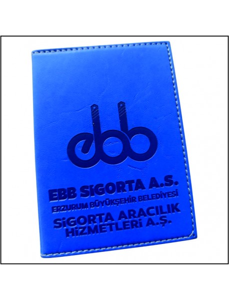 0003 TERMO DERİ RUHSAT KABI (SÜNGERLİ) MAVİ