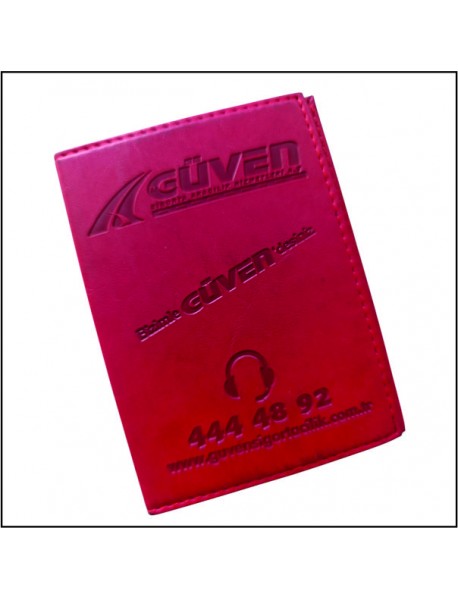 0006 TERMO DERİ RUHSAT KABI (SÜNGERLİ) KIRIMIZI