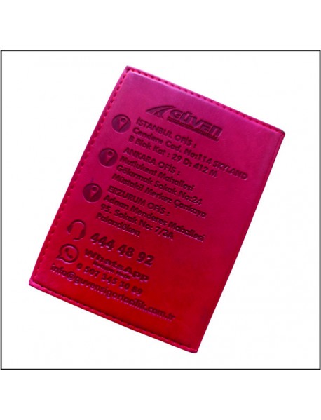 0006 TERMO DERİ RUHSAT KABI (SÜNGERLİ) KIRIMIZI