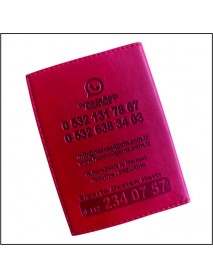 0006 TERMO DERİ RUHSAT KABI (SÜNGERLİ) KIRIMIZI