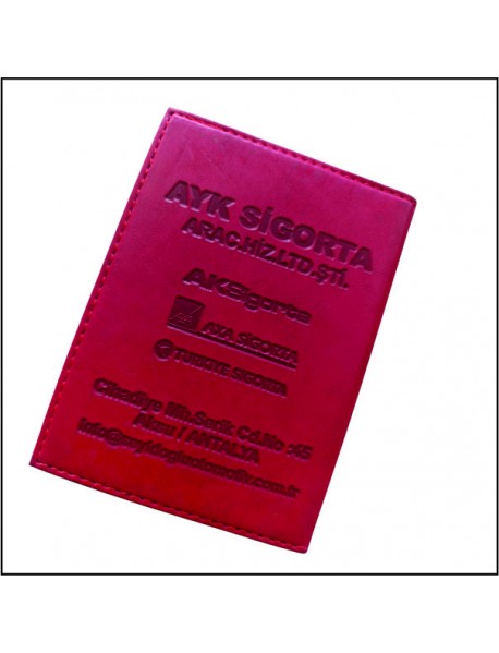 0005 TERMO DERİ RUHSAT KABI (SÜNGERSİZ) KIRMIZI